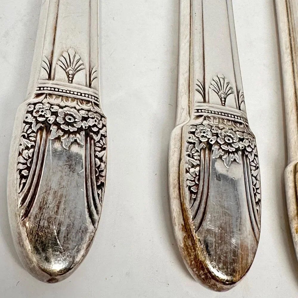 1847 Rogers Bros First Love Silverplate Dinner Knives Hollow Handle Set of 6